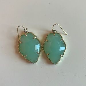 Green stone and gold tone kendra Scott earrings